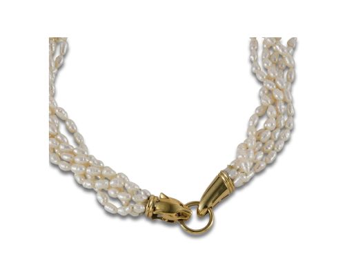 "FRESH WATER" PEARL AND GOLD NECKLACE