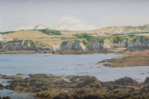 RAMON PEÑAS VAZQUEZ, "Costa de Gijón", Óleo sobre lienzo