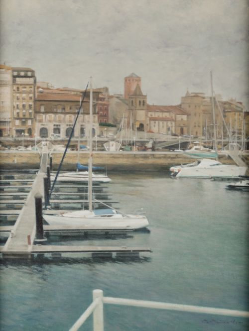 RAMON PEÑAS VAZQUEZ, "Vista de Gijón desde el Puerto Deport