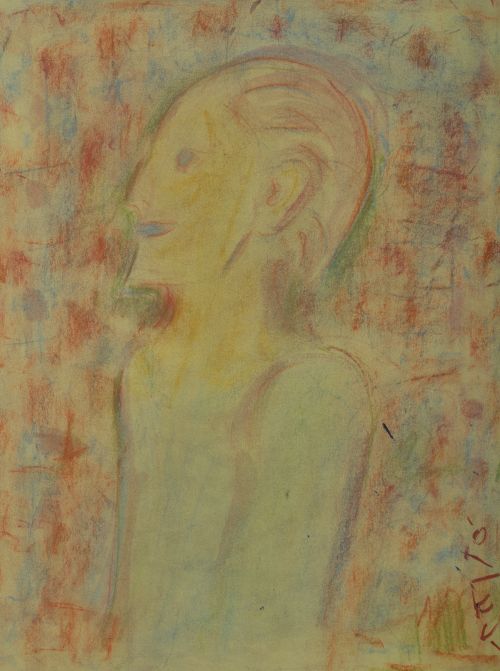 PEDRO GASTÓ VILANOVA, "Figura", Ceras sobre papel