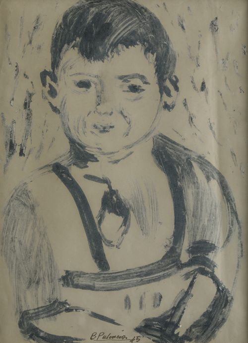 BENJAMÍN PALENCIA, "Niño", 1945, Tintas sobre papel