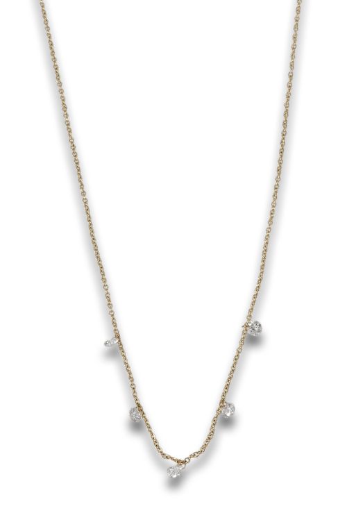 GOLD NECKLACE WITH DIAMONDS