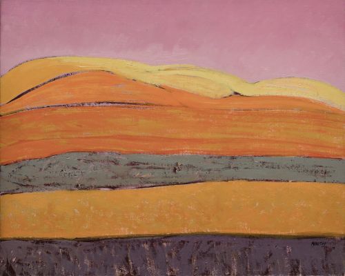 MANUEL  MARTOS, "Trigos y quemados", Óleo sobre lienzo.