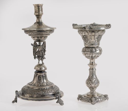Mexican sterling silver candlestick, 20th century, hallmark