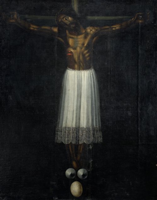 CRISTÓBAL  GARCÍA, "El Cristo de Burgos", Óleo sobre lienzo.