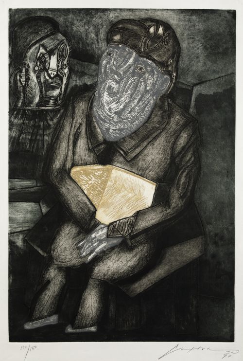 JOSE LUIS CUEVAS, "Sin título", 1990, Aguafuerte sobre pape