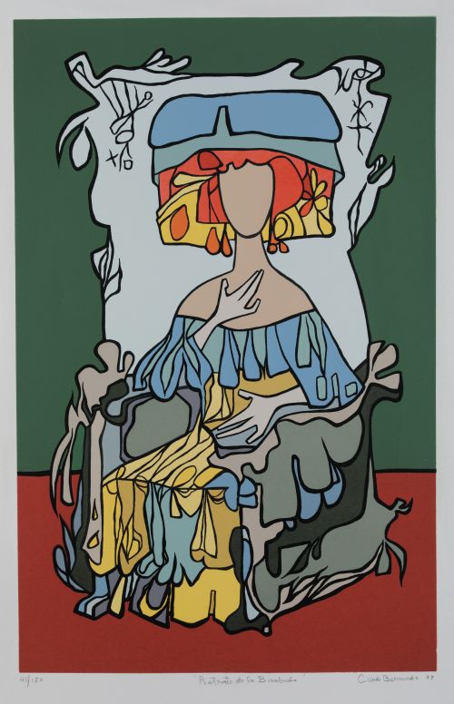 CUNDO BERMUDEZ, "Retrato de la bisabuela", Serigrafía sobre
