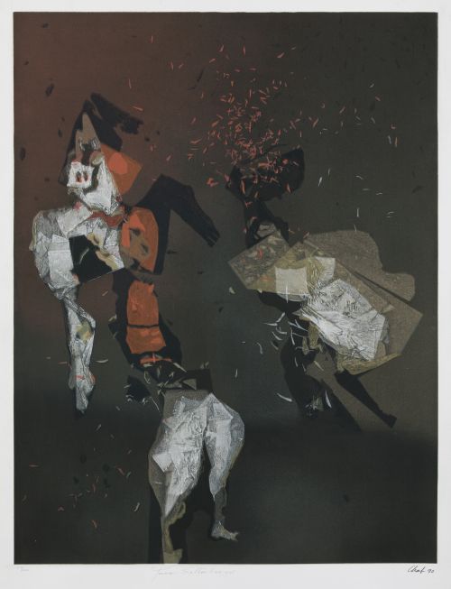 VICTOR  CHAB, "Joven saltinbamqui", Serigrafía sobre papel