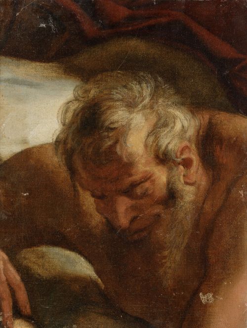 SEGUIDOR DE  VAN DYCK, "Cabeza de Júpiter", Óleo sobre lien