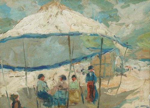 VALENCIAN SCHOOL (Early 20th Century) "Beach Scene"