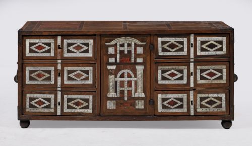 Wastepaper basket with open front, following 17th-century d