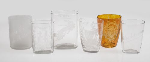 Six pouch glasses, Spain and France, late 19th century - ea