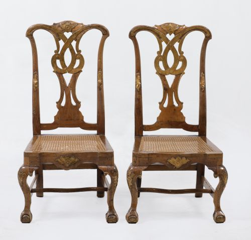 Pair of Queen Anne chairs, England, 18th century