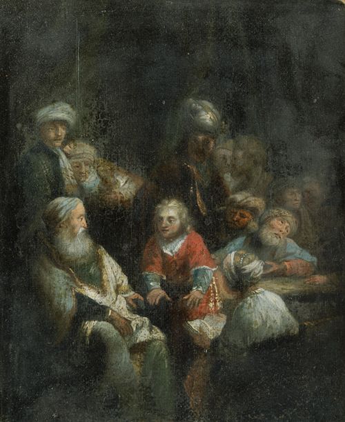 ESCUELA HOLANDESA, “José explicando sus sueños”, Óleo sobr