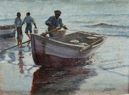 ESCUELA ESPAÑOLA, SPANISH SCHOOL (20TH CENTURY) "Fishing Bo