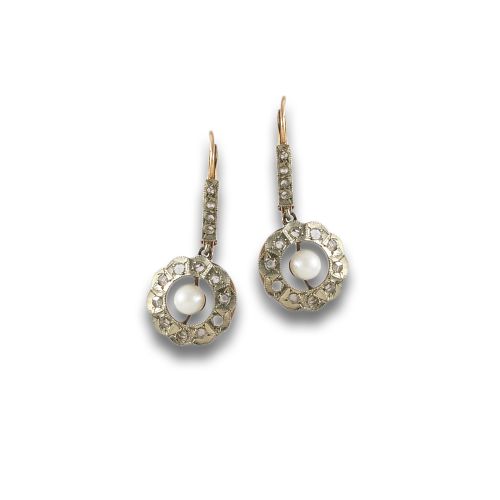 Antique gold and pearl earrings