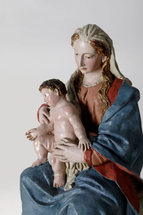 ESCUELA ANDALUZA , "Virgen con el Niño", Escultura en terra