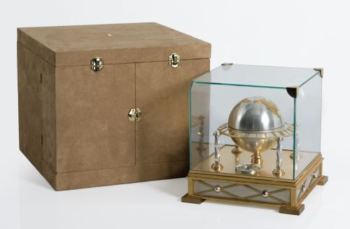 "Globe" table clock, Bord Frères, France, med. 20th century