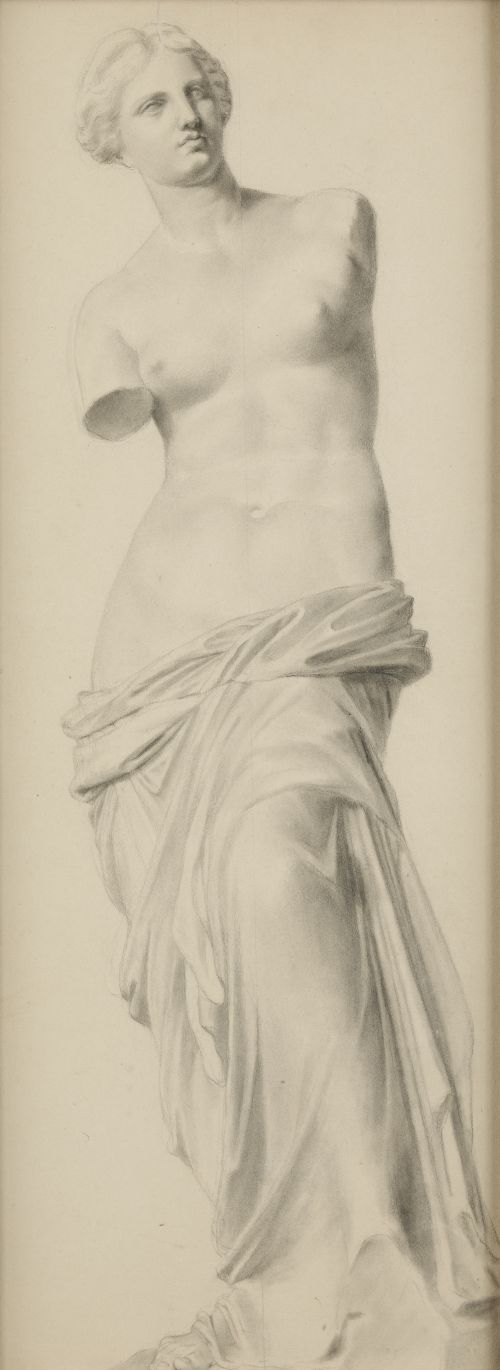ESCUELA ESPAÑOLA , "La Venus de Milo", Grafito sobre papel
