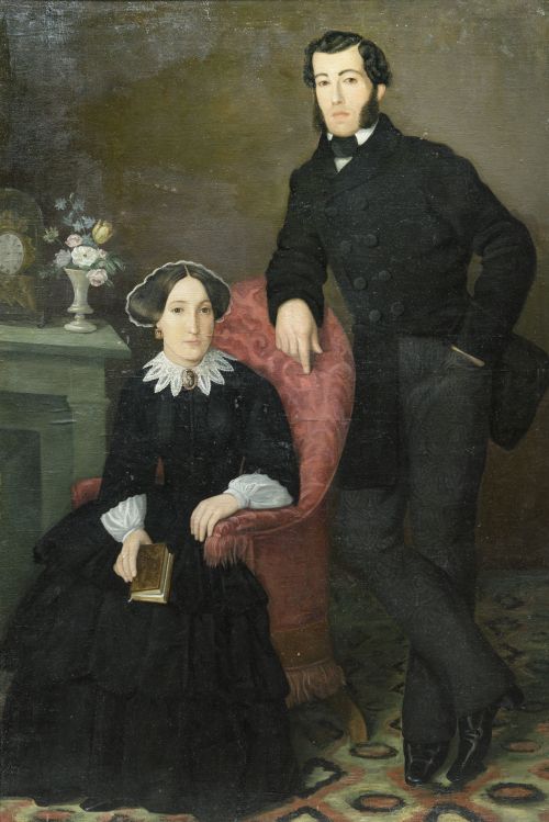 ESCUELA ESPAÑOLA , "Retrato de boda de Nicasio Zabalza de S