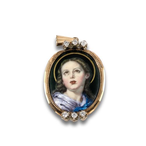 GOLD, ENAMEL AND DIAMOND MEDAL