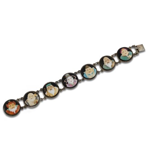 SILVER BRACELET WITH THE GODS OF FORTUNE