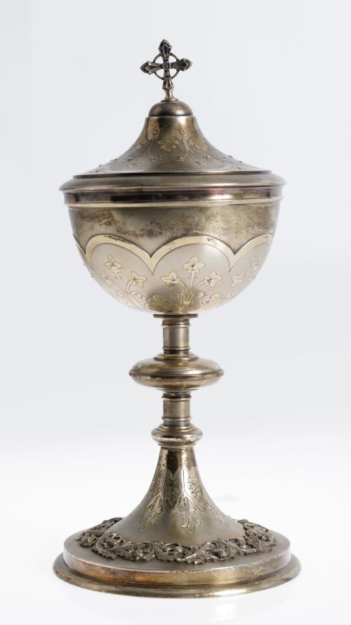 Copón modernista de plata contrastada, Francia, pps. S.XX