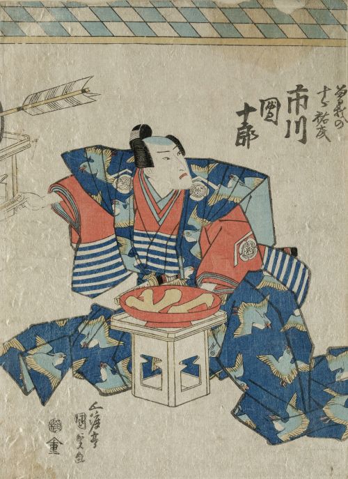 UTAGAWA KUNISADA, "Actor japonés", Grabado cloreado