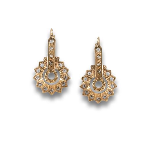 ROSE GOLD EARRINGS WITH COLORLESS STONES