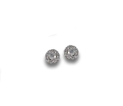 GOLD ROSE TONE EARRINGS WITH DIAMONDS
