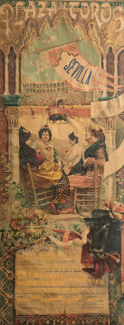 GENARO PALAU ROMERO, "Sevilla", 1897, Cartel litográfico  (