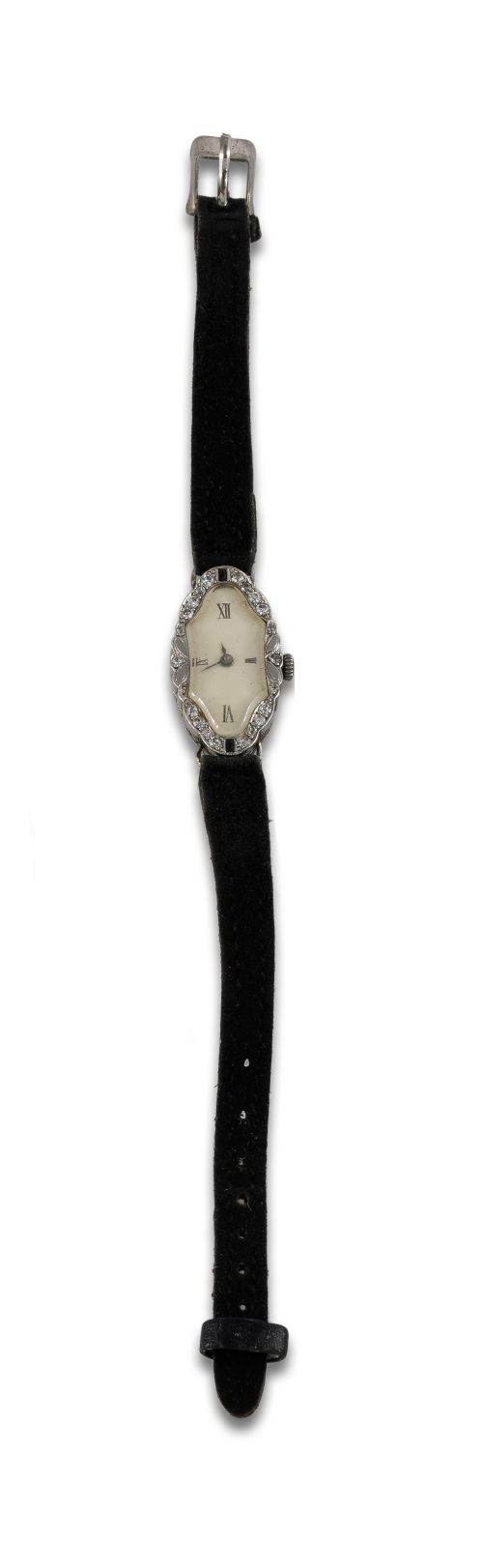 PLATINUM ART DECO CLOCK