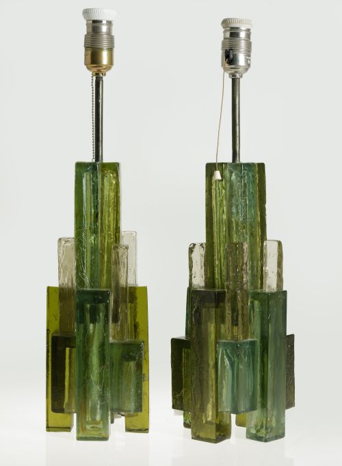Pair of table lamps following designs by Claus Bolby, 1970s