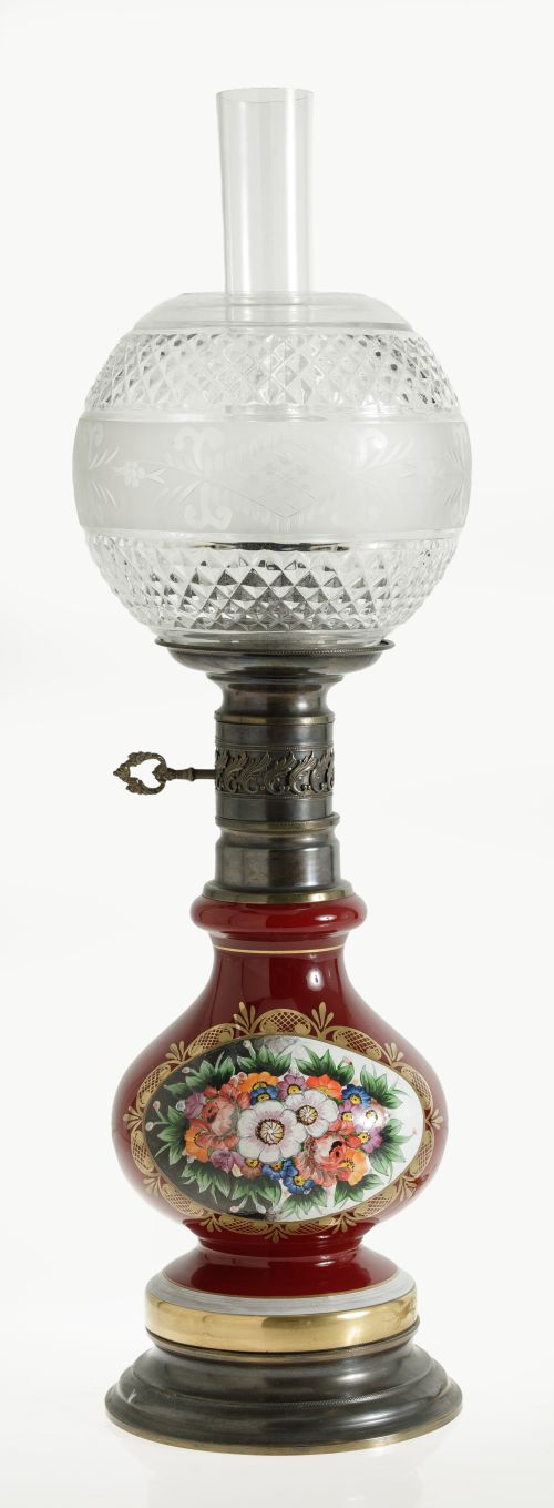 Table lamp made from an oil lamp, 20th century