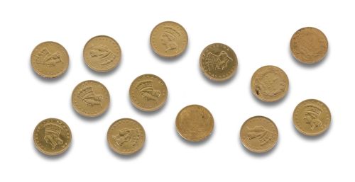 SET OF 13 GOLD COINS