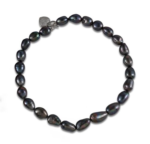 ONE-STRAND GRAY PEARL NECKLACE