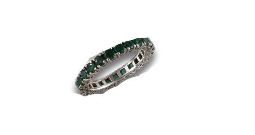 INFINITY RING IN GOLD AND EMERALDS.