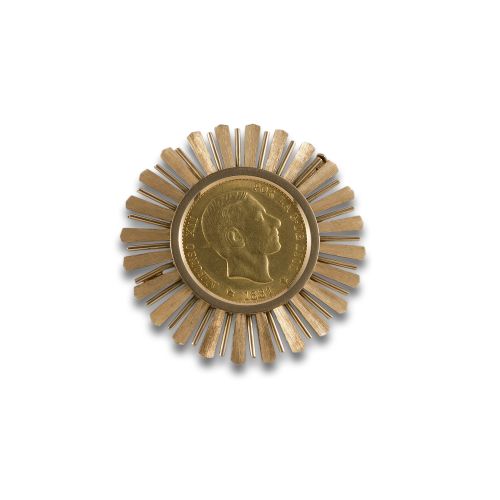PIN WITH GOLD COIN