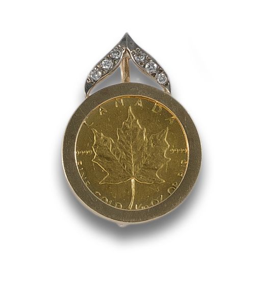 GOLD PENDANT WITH CANADIAN 5 DOLLAR COIN