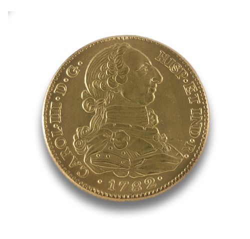 4 ESCUDO GOLD COIN OF CHARLES III