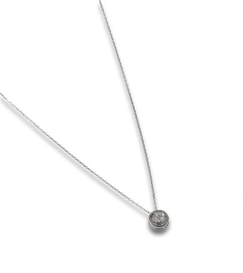 WHITE GOLD NECKLACE WITH DIAMOND IN SETTING