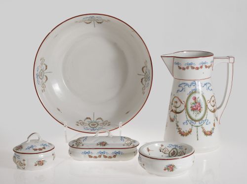 Porcelain dressing table set, c.1900