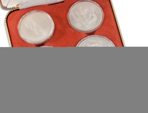 TRES ESTUCHES MONEDAS DE PLATA DE JUEGOS OLIMPICOS MONTREAL