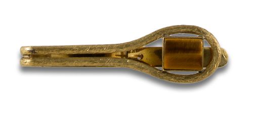 PISACORBATAS DE ORO Y OJO DE TIGRE