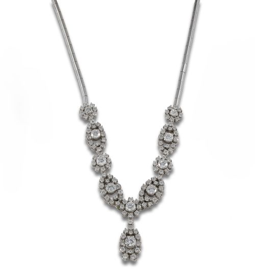 GARGANTILLA DE ORO BLANCO CON DIAMANTES