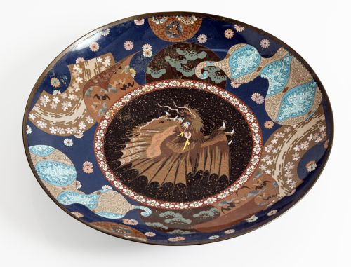 Cloisonne enamel plate, Japan, 20th century