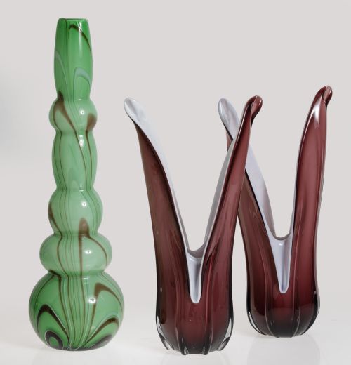 Glass vase, possibly Murano, 20th century