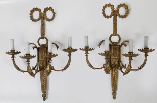Pair of Louis XVI style paliques, 20th century
