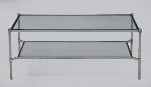 Silver metal coffee table, Spain, 1980s