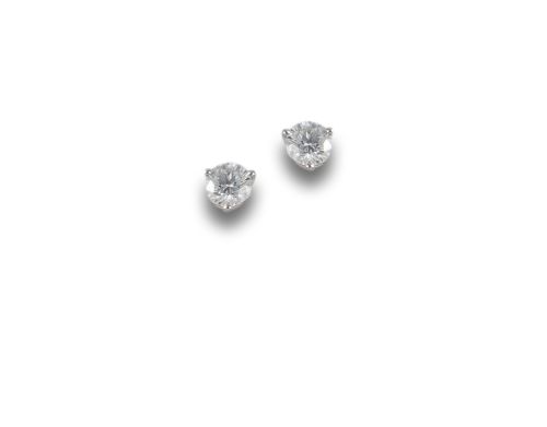 Certified gold and diamond stud earrings